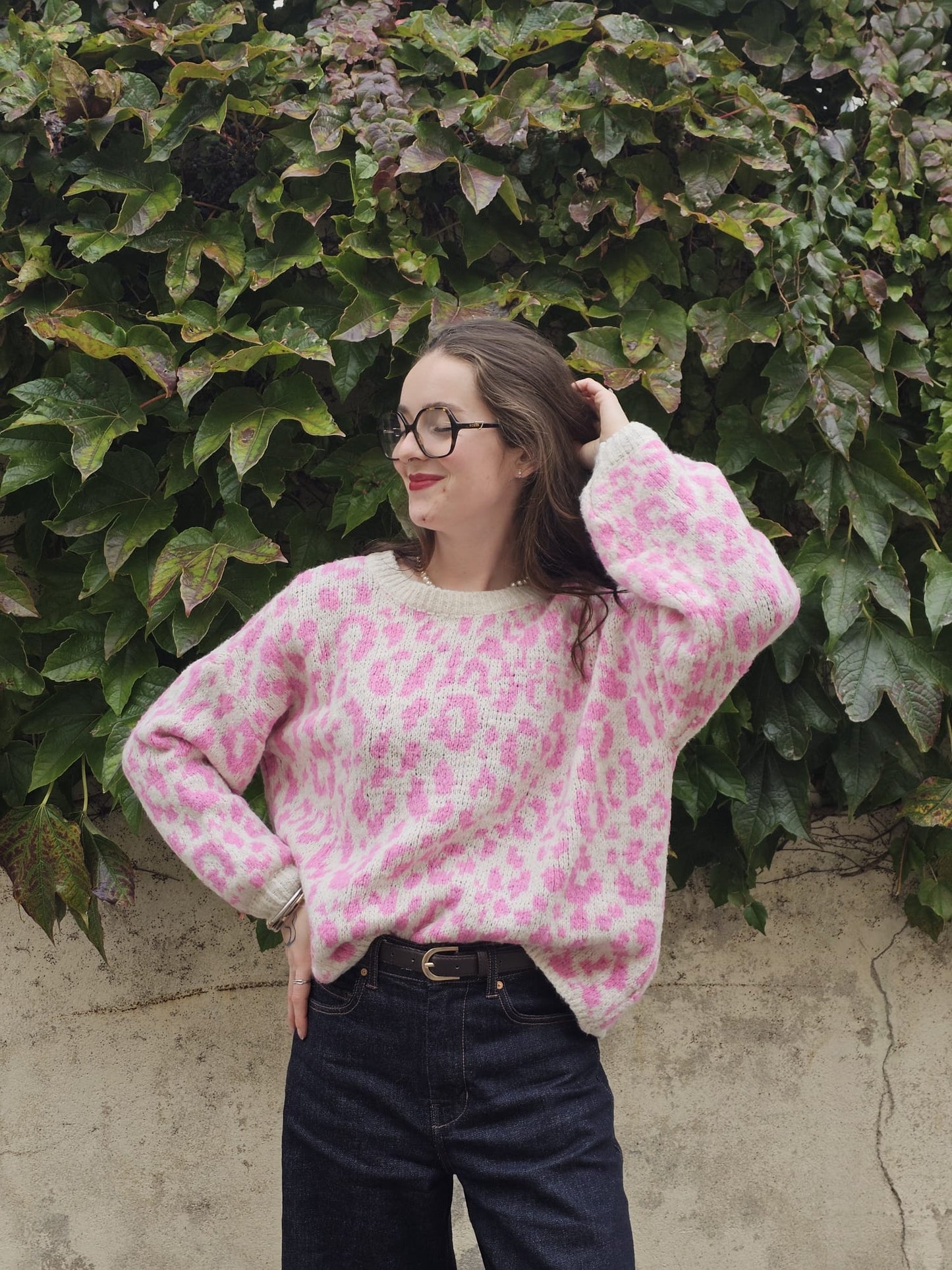 Pull léopard rose Alma