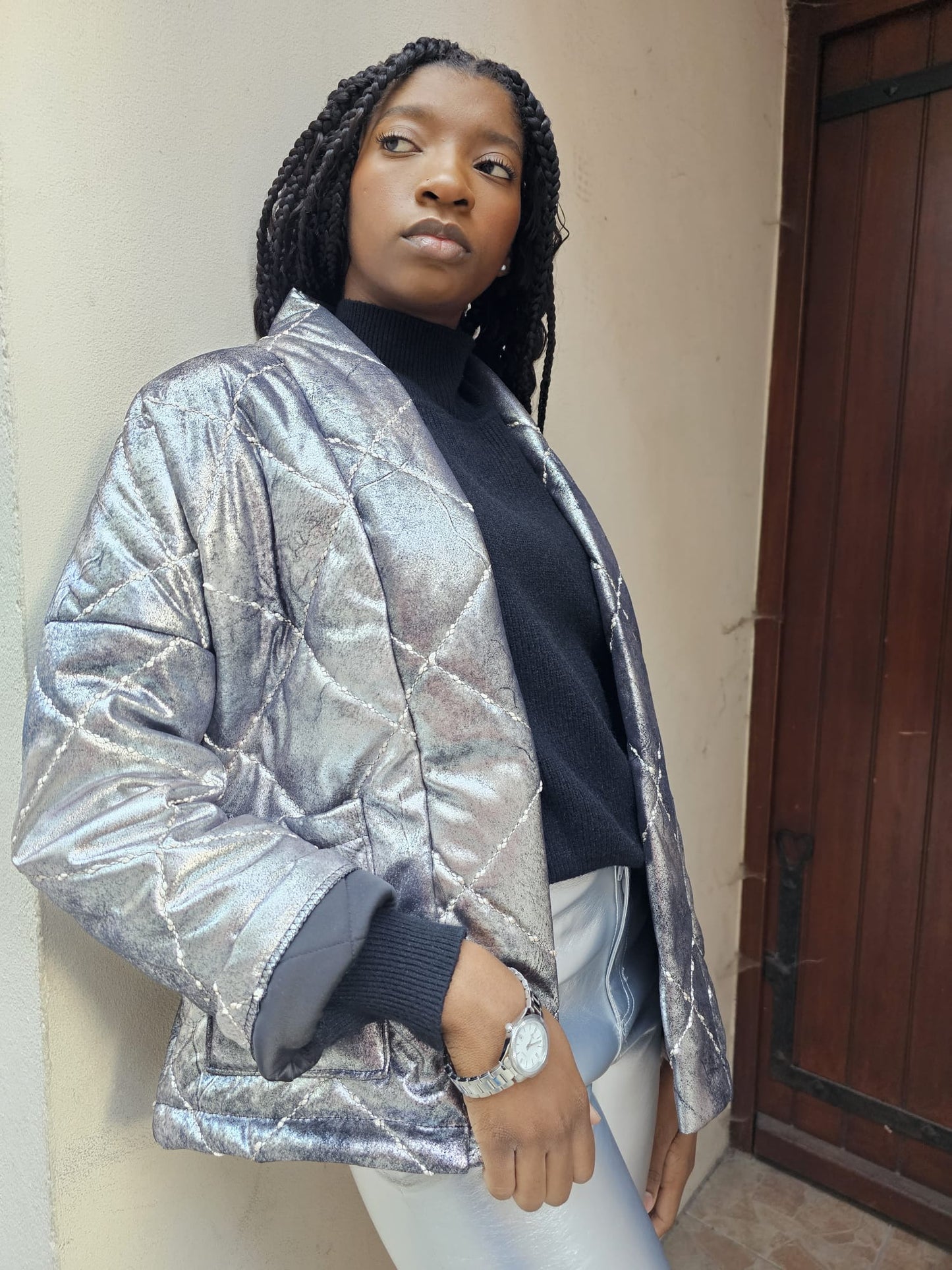 Blouson Matelassé argenté