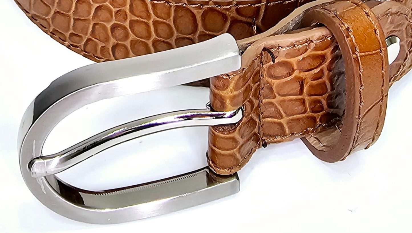 Ceinture croco camel