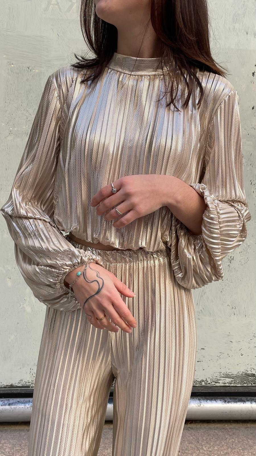 Pantalon fluide doré Maguy