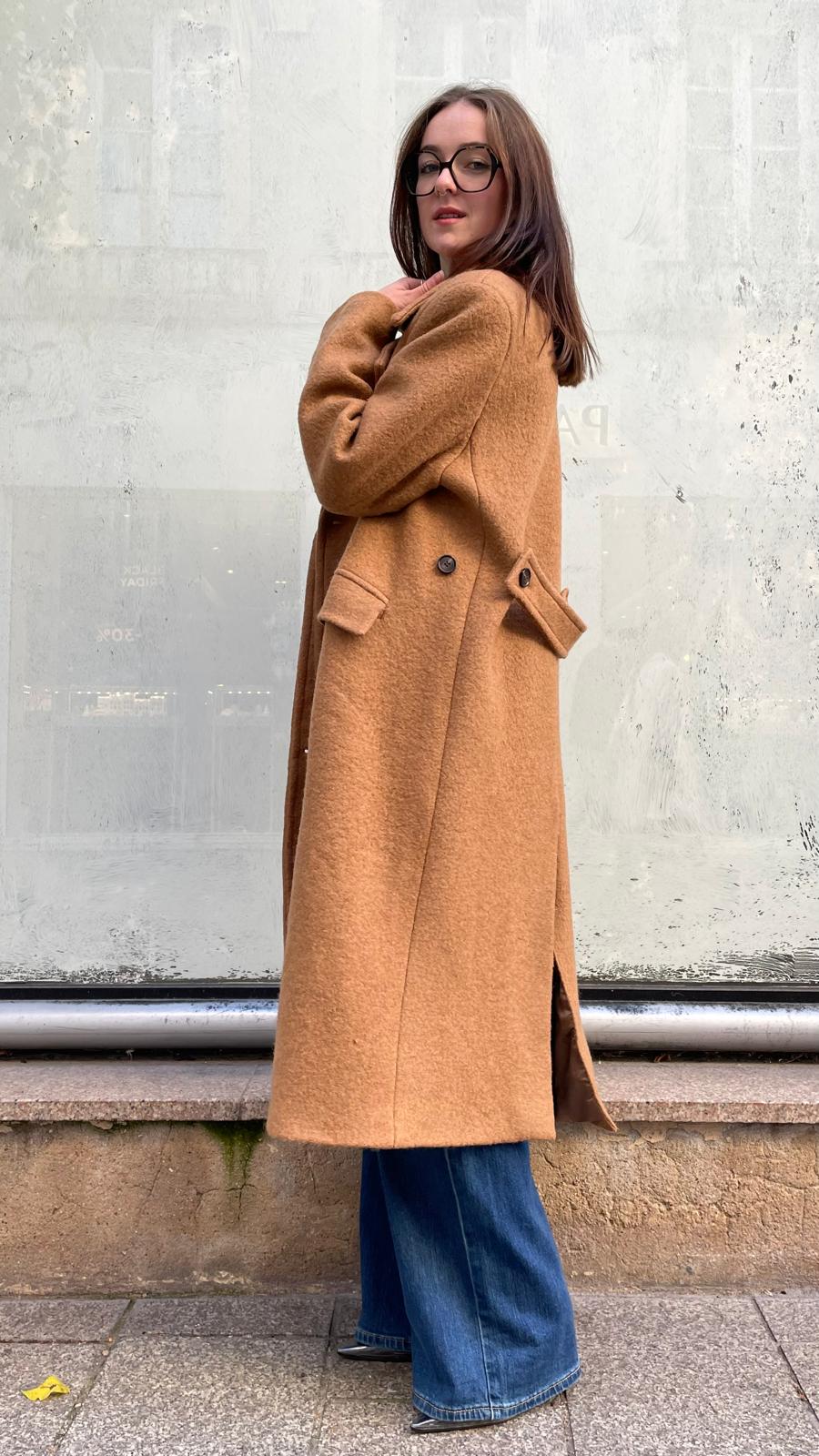 Manteau long camel Mademoiselle Georgette