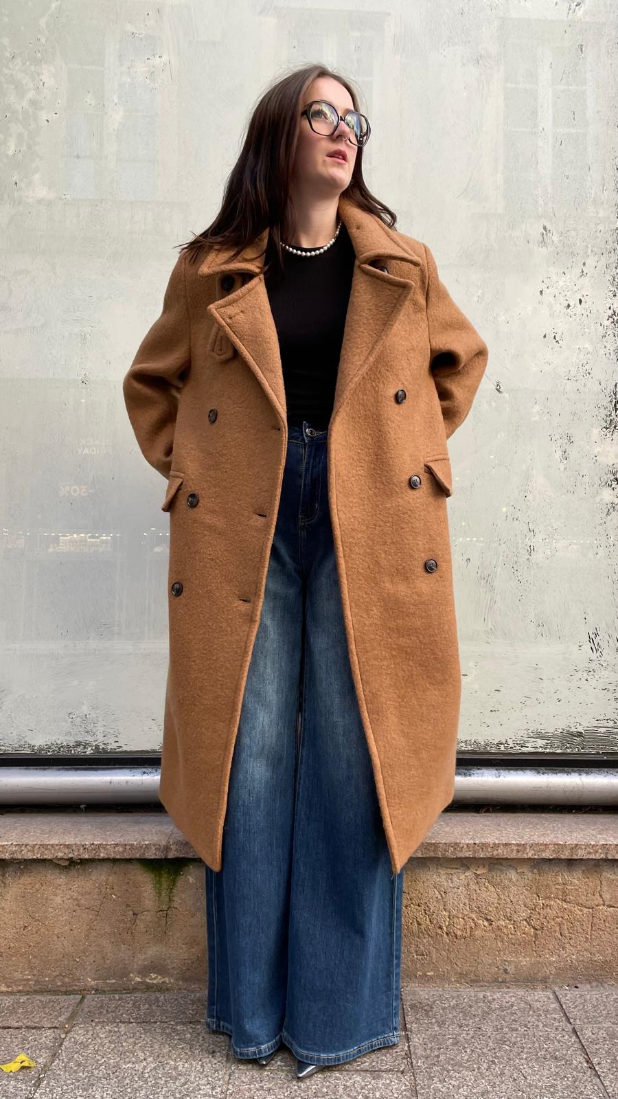 Manteau long camel Mademoiselle Georgette