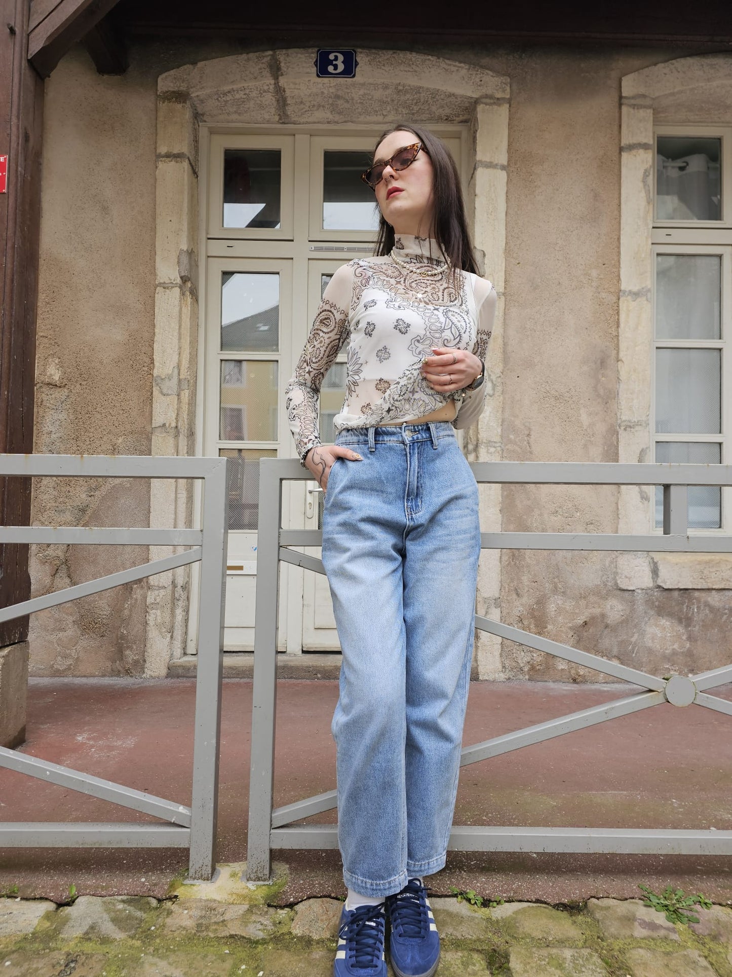 Top résille blanc Elina
