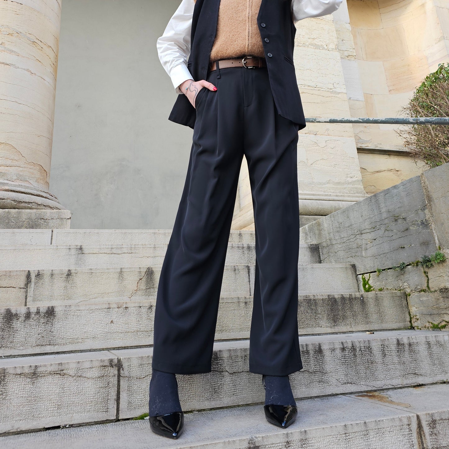 Pantalon fluide noir Marie