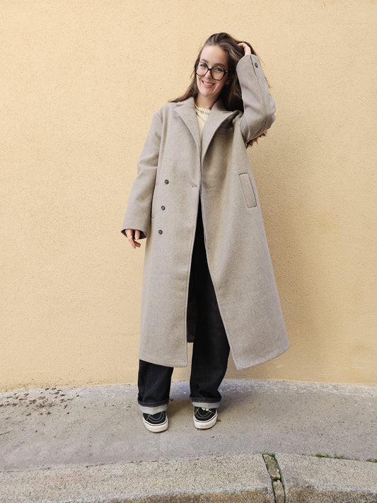 Manteau long beige Céleste