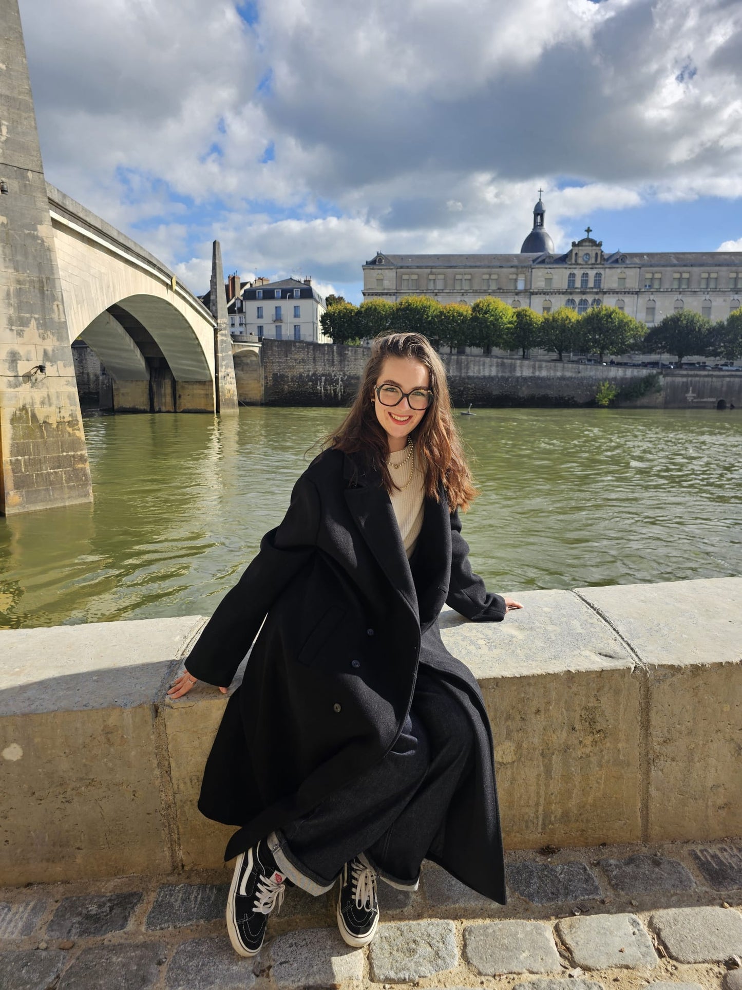 Manteau long noir Céleste