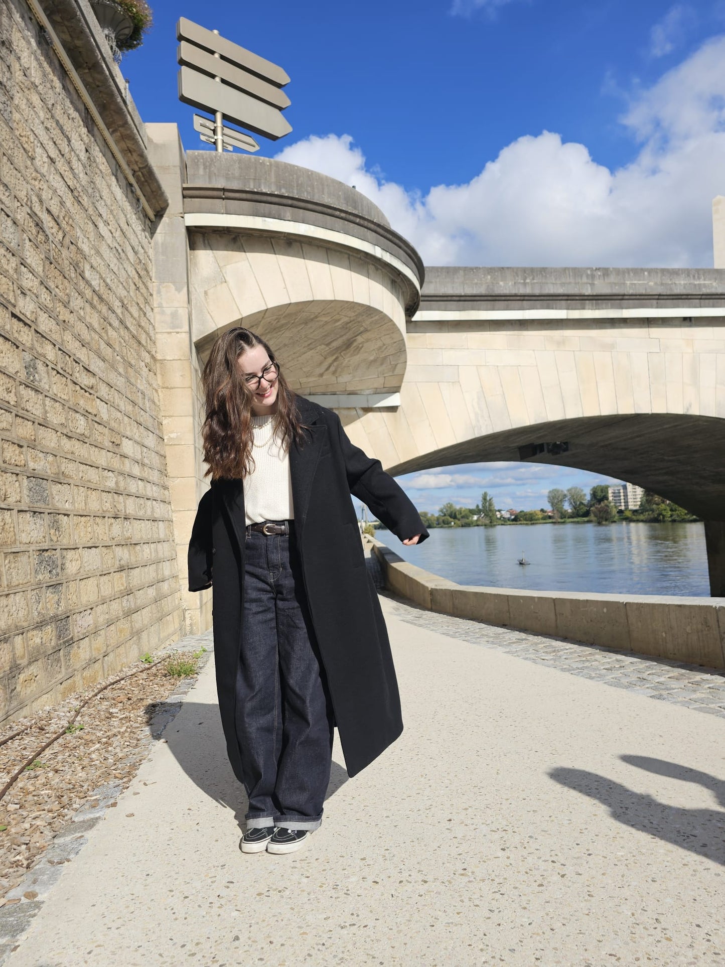 Manteau long noir Céleste