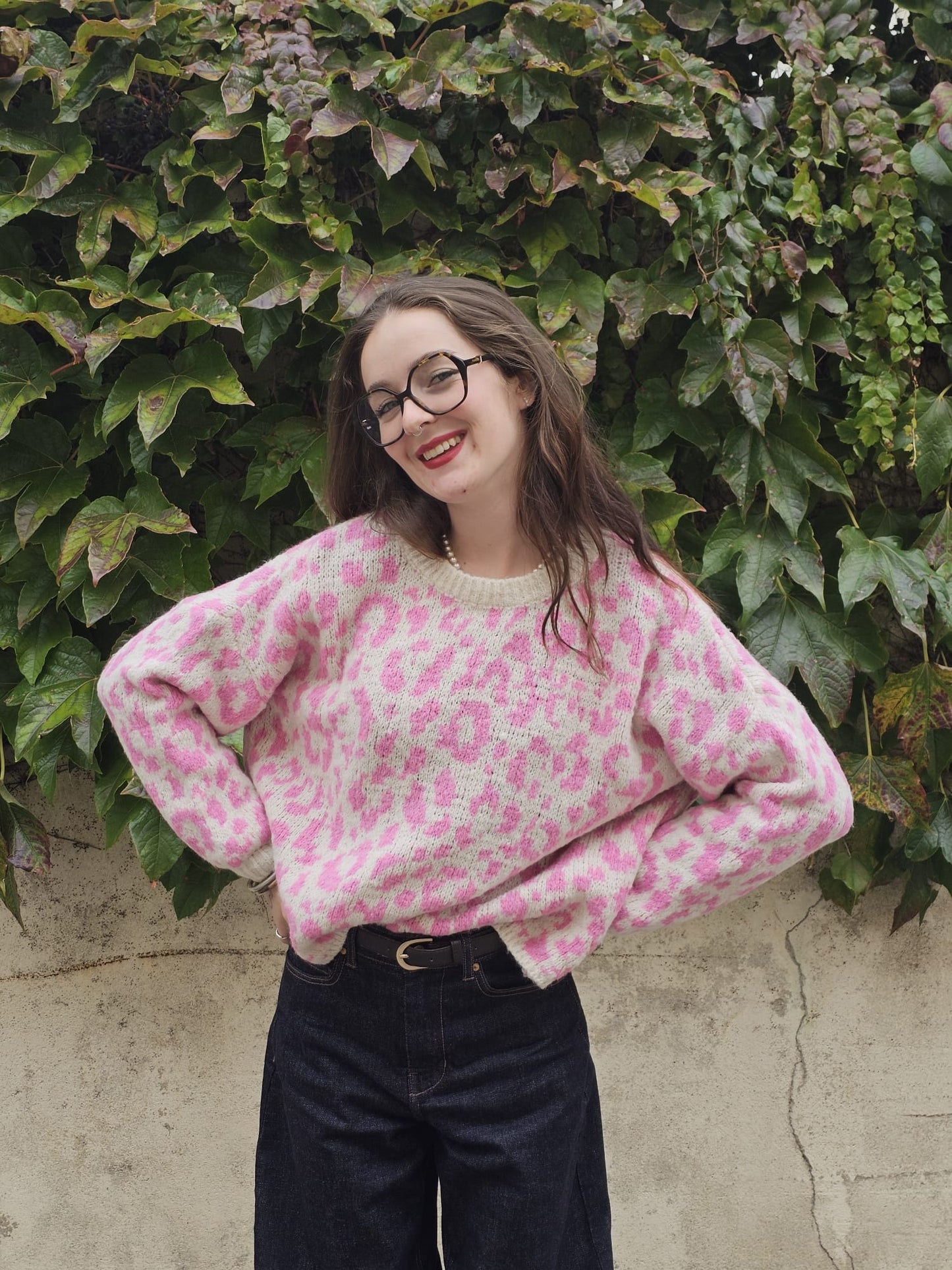 Pull léopard rose Alma