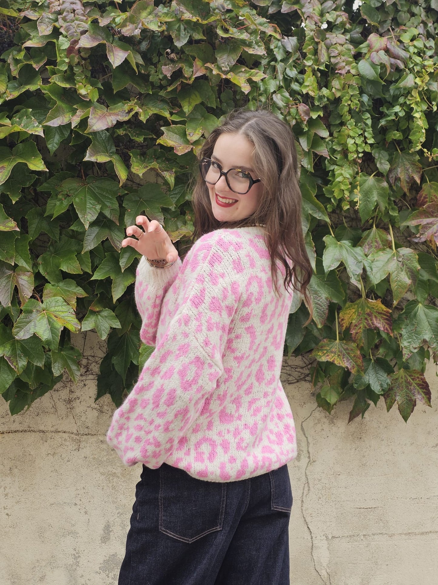 Pull léopard rose Alma