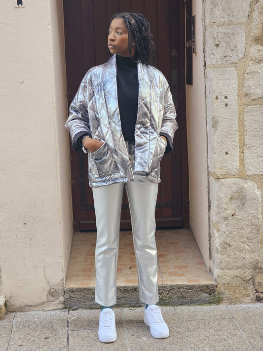 Blouson Matelassé argenté