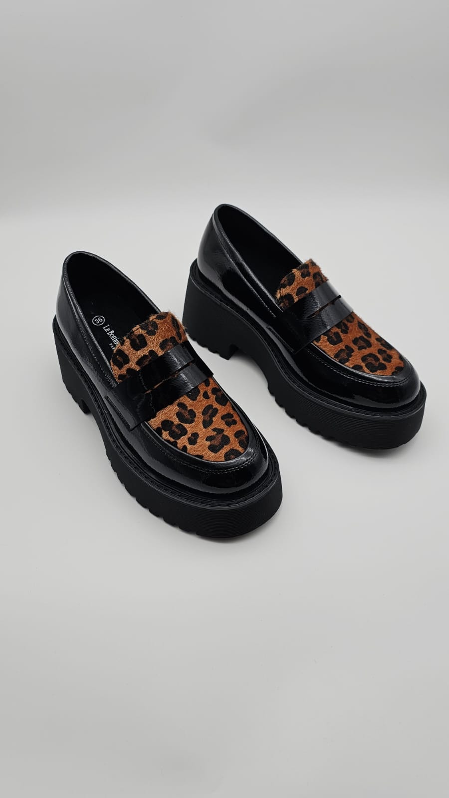 Mocassins léopard plateforme