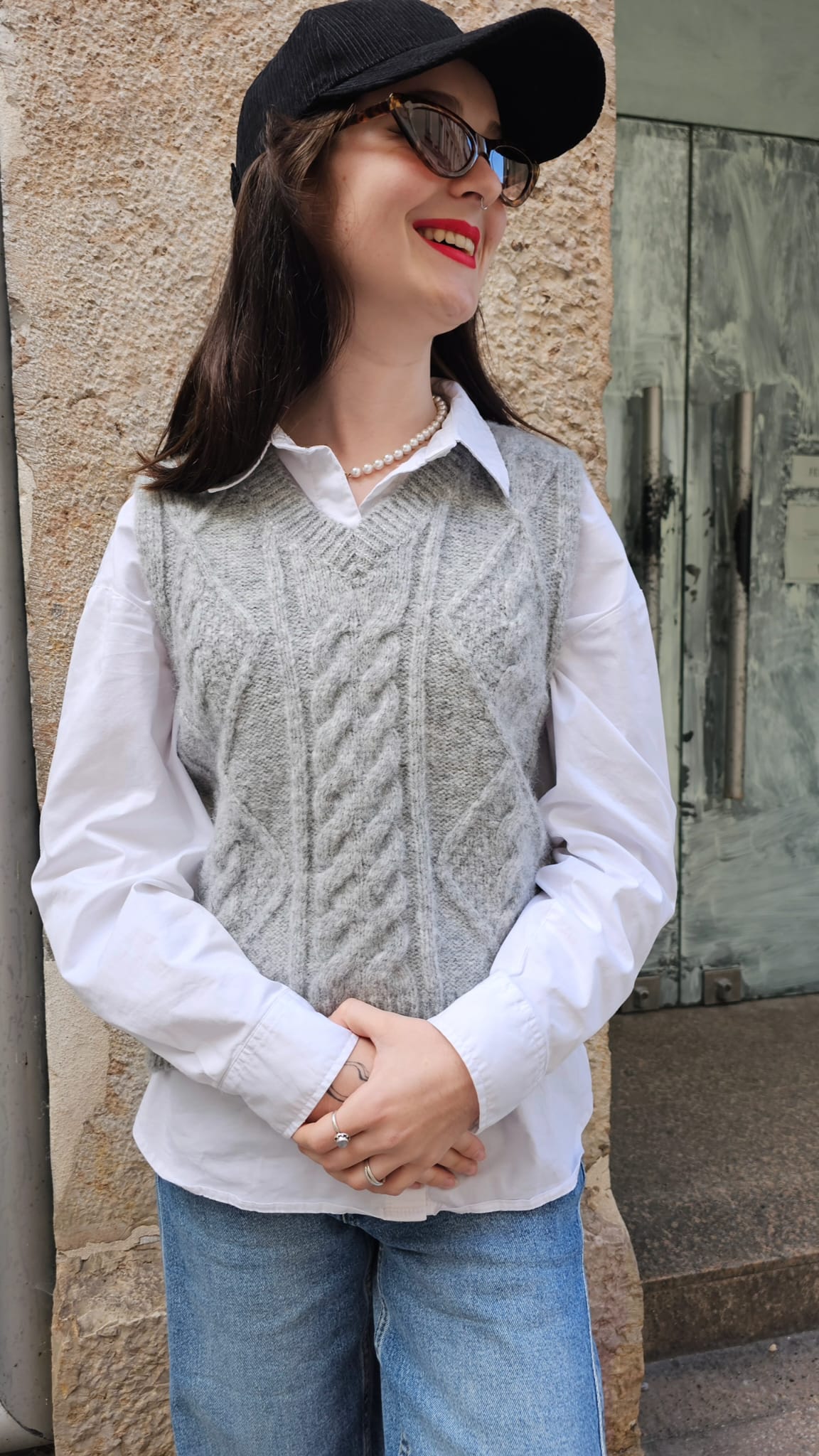 Gilet sans manches Adélie gris