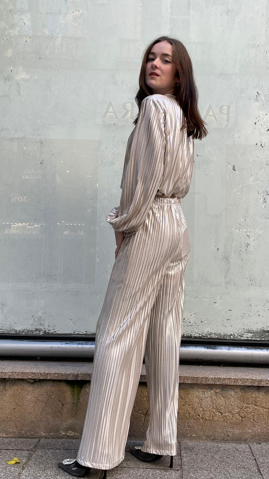 Pantalon fluide doré Maguy