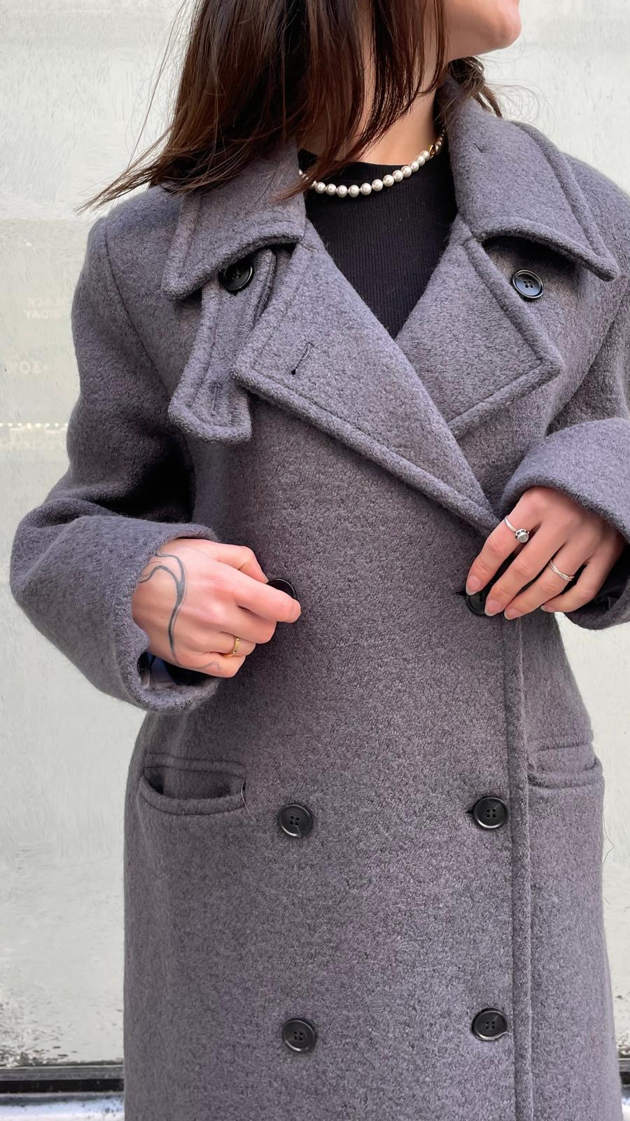 Manteau long gris Mademoiselle Georgette
