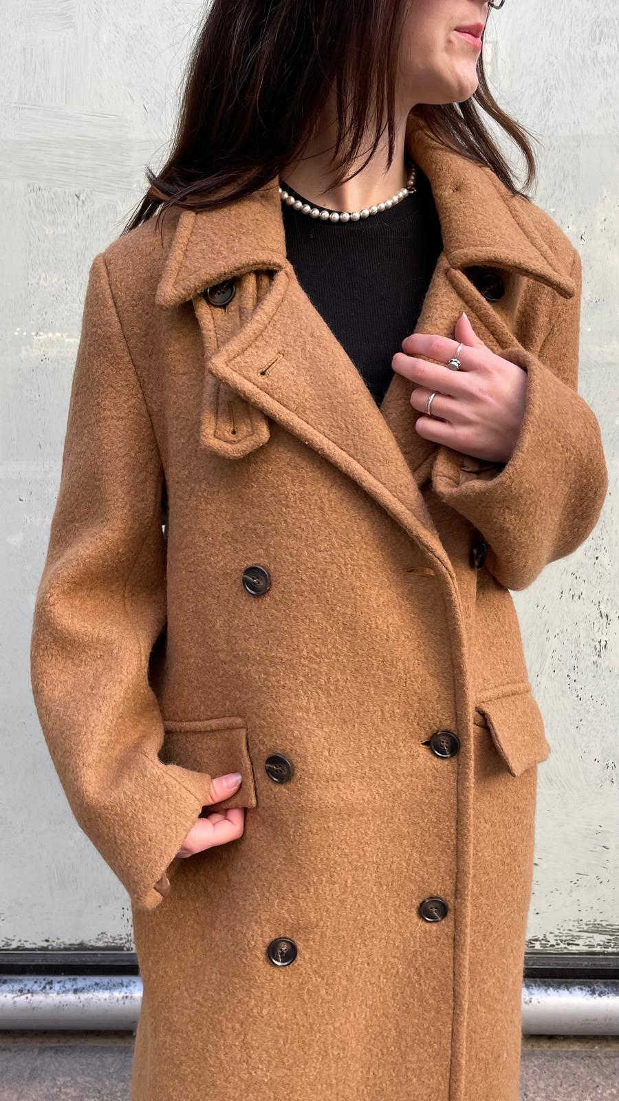 Manteau long camel Mademoiselle Georgette