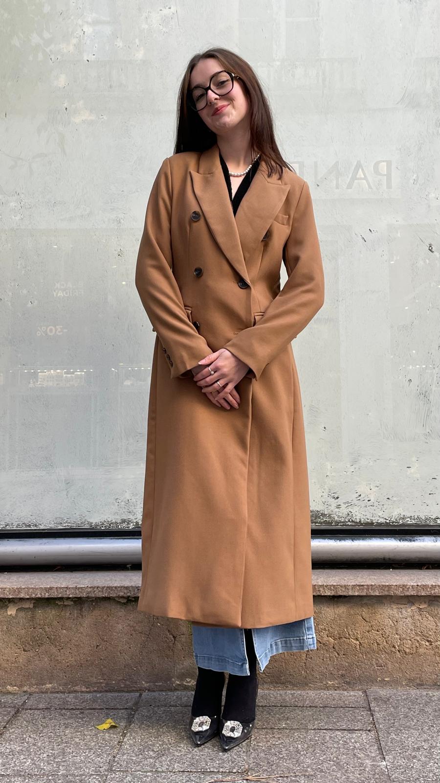 Manteau long camel Cléa
