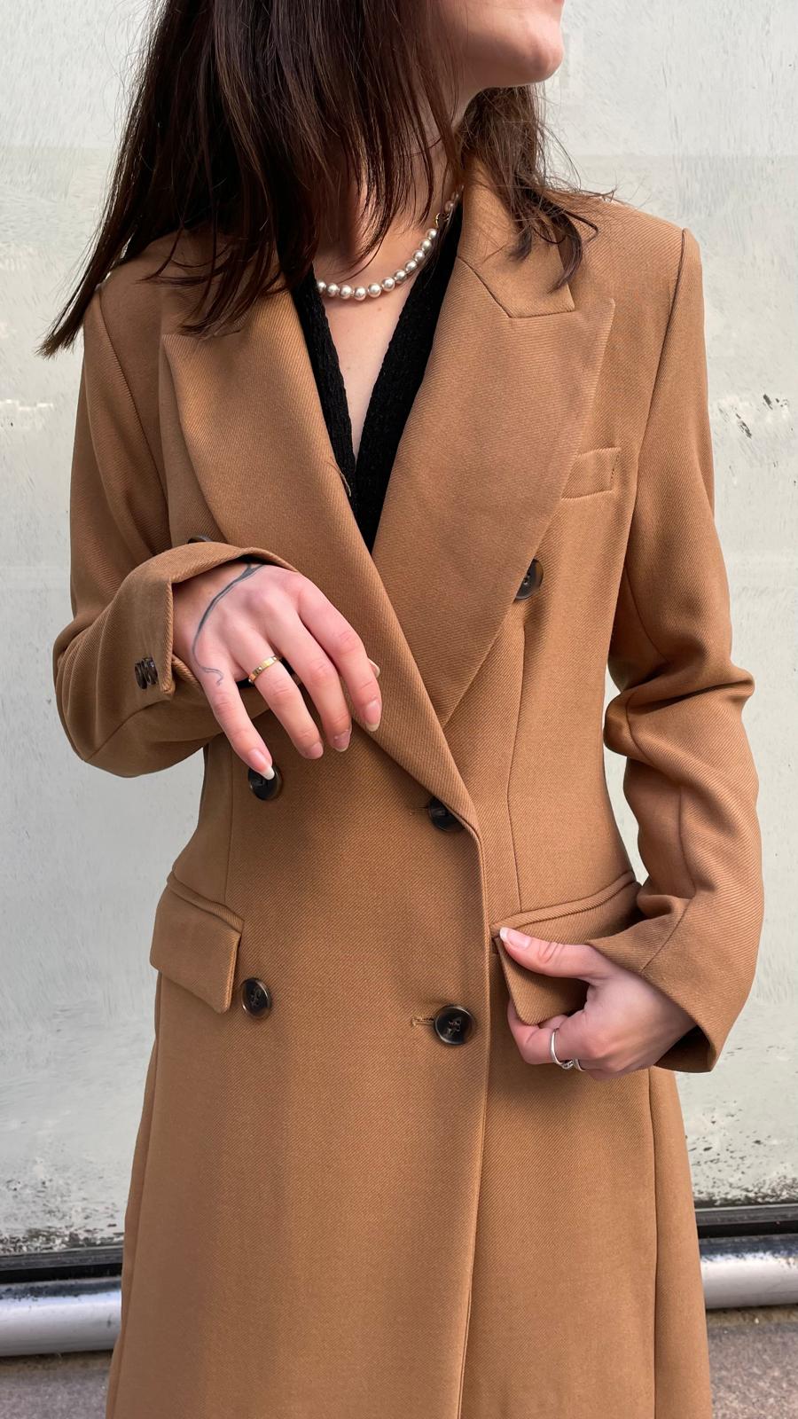 Manteau long camel Cléa
