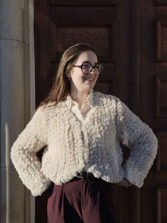 Veste fourrure beige Célia